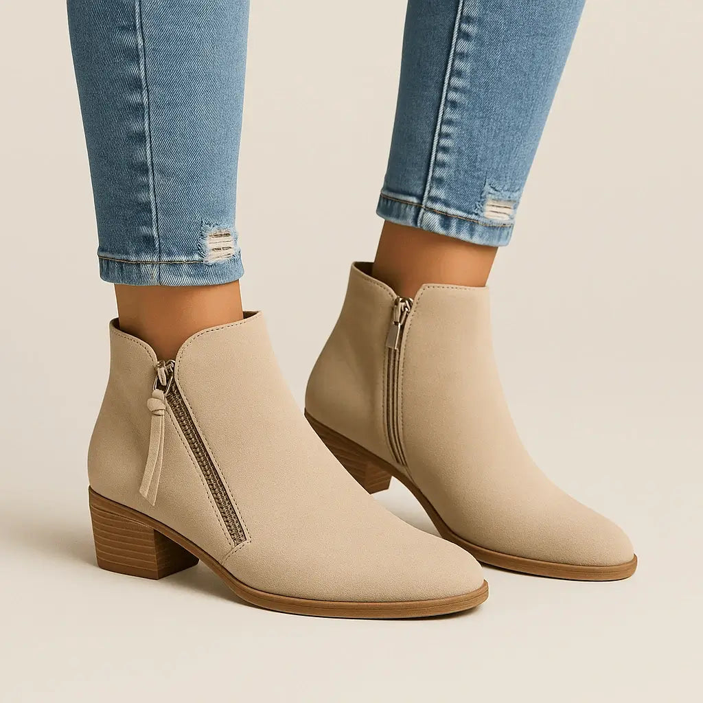 Bottines beige femme - Chaussure Bottines beige femme - Chaussure