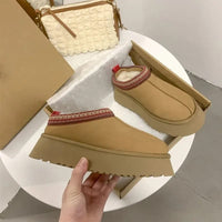 Boots En Daim Femme Fourrées - Brise Naturelle