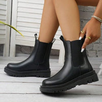 Bottes Noires Chelsea Femme Fourrées - Neige Class