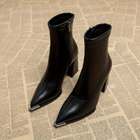 Bottines Beige Femme à Talons Sexy - Almond Trend