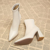 Bottines Beige Femme à Talons Sexy - Almond Trend Beige / 35.5