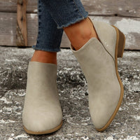 Bottines Beige Femme Fermeture Arrière - Soft Sand