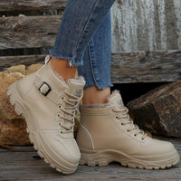 Bottines Beige Femme Hiver Fourrées - Winter Chic
