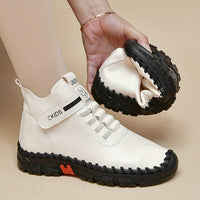 Bottines Beige Femme Plates Confortables - Caramel Latte
