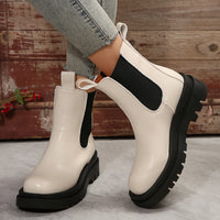 Bottines Blanches Chelsea Femme Hautes - High Trend Blanc / 35