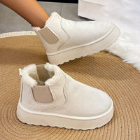 Bottines Blanches Femme Fourrées Chaudes - White Boots Blanc / 41