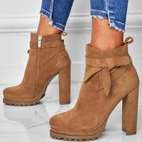 Bottines Camel Femme Talons Hauts - California
