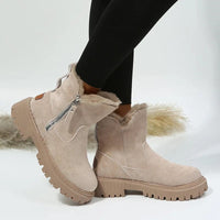 Bottines En Daim Avec Fourrure - Suede Aura