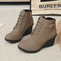Bottines Femme Compensées à Lacets - Hauteur Sublime
