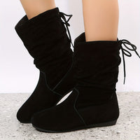 Bottines Hautes Pour Femme Plates - Timeless Long Noir / 36