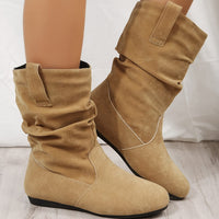 Bottines Hautes Pour Femme Plates - Timeless Long Terre-Jaune / 36