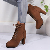 Bottines Marron Femme à Lacets Talons - Terracotta Glam Marron / 36