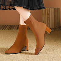Bottines Marron Femme Mi Mollet Classe - Sienna Mode