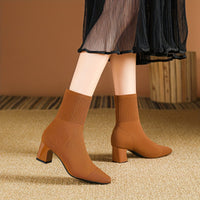 Bottines Marron Femme Mi Mollet Classe - Sienna Mode