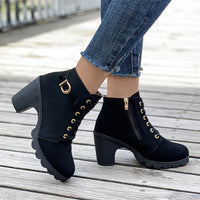 Bottines Noires Femme à Talons - Allure Noire Noir / 35