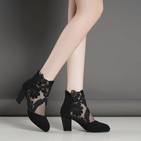 Bottines Noires Femme Dentelles à Talons - Shadow Chic
