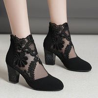 Bottines Noires Femme Dentelles à Talons - Shadow Chic Noir / 35.5