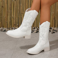 Bottines Santiag Femme Blanches - Wild Fashion Blanc / 40.5