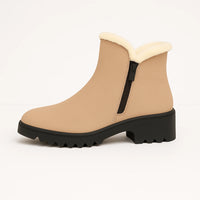 Bottines Beige Femme Fourrées Fermeture Latérale - Winter Warm