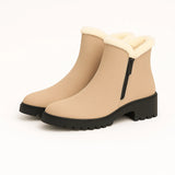 Bottines Beige Femme Fourrées Fermeture Latérale - Winter Warm