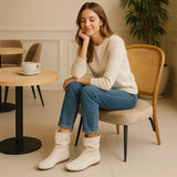 Bottines Beige Femme Plates - Ivory Chic