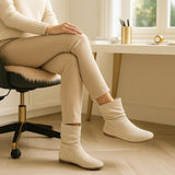 Bottines Beige Femme Plates - Ivory Chic