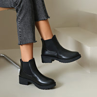 Bottes Noires Chelsea Femme Confortables - Super Dark