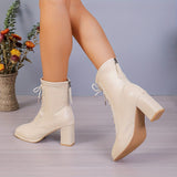 Bottines Beige Femme à Talon à Lacets - Perle Moderne Beige / 35
