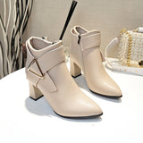 Bottines Beige Femme à Talons Elégantes - Cappuccino Luxe