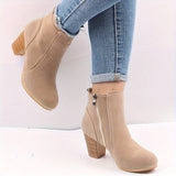Bottines Beige Femme Façon Velours - Dune Élégance