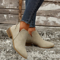 Bottines Beige Femme Fermeture Arrière - Soft Sand