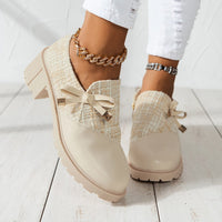 Bottines Beige Femme Noeud Papillon - Butterffly