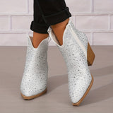 Bottines Blanches Femme Cheville Forme Diamant - White Vibes