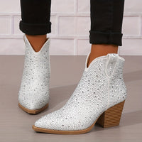 Bottines Blanches Femme Cheville Forme Diamant - White Vibes