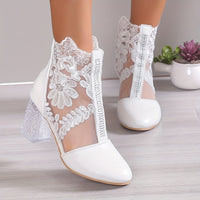 Bottines Blanches Femme Dentelles - Vanille Street