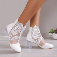 Bottines Blanches Femme Dentelles - Vanille Street