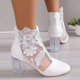 Bottines Blanches Femme Dentelles - Vanille Street