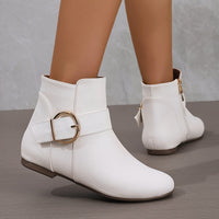 Bottines Blanches Femme Plates - Blanc Prestige