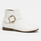 Bottines Blanches Femme Plates - Blanc Prestige