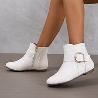 Bottines Blanches Femme Plates - Blanc Prestige Blanc / 41