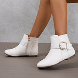 Bottines Blanches Femme Plates - Blanc Prestige Blanc / 41