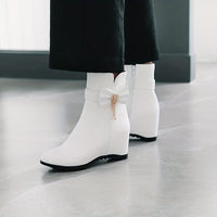 Bottines Blanches Femme Plates Fermeture Latérale - Frosty Glam