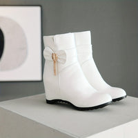 Bottines Blanches Femme Plates Fermeture Latérale - Frosty Glam