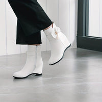 Bottines Blanches Femme Plates Fermeture Latérale - Frosty Glam