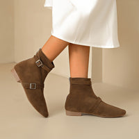 Bottines Camel Femme Plates Tendance - Sahara Glam