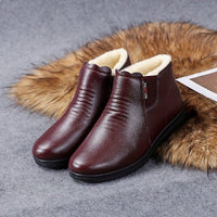 Bottines Cuir Femme Fourrées Confortables - Authentik Boots Rouge / 35