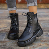 Bottines Femme Moto Décontractées  - Black Thunder