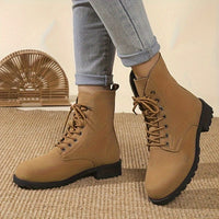 Bottines Femme Moto Hautes à Lacets - Iron Queen