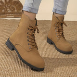 Bottines Femme Moto Hautes à Lacets - Iron Queen
