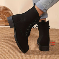 Bottines Femme Moto Hautes à Lacets - Iron Queen